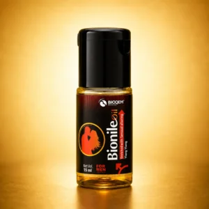 Bionile Oil bottle by Bioqem Pharma – herbal massage oil for men