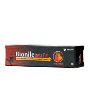 Bionile Insta Gel tube and box front view – ayurvedic gel for men