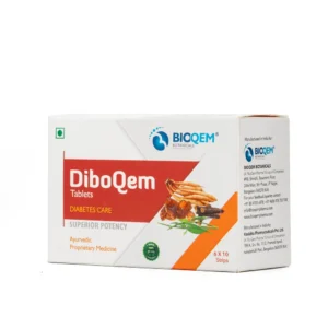 Front of the DiboQem Tablet box with Gymnema and Jamun artwork