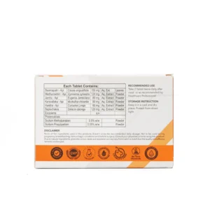 DiboQem Tablet label listing six herb extracts with mg per tablet