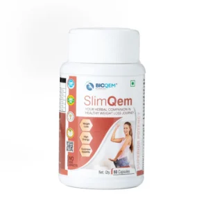SlimQem Capsules herbal weight capsule pack, side view