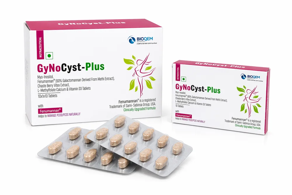 Gynocyst Plus Tablet two boxes | Bioqem Pharma Gynocyst Plus Tablet two boxes with blister strip – myo inositol and chasteberry tablet